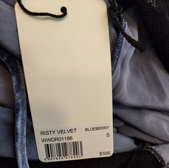 Zadig & Voltaire NWT Risty Velvet Blueberry Dress Slip Lace - Picture 6 of 9